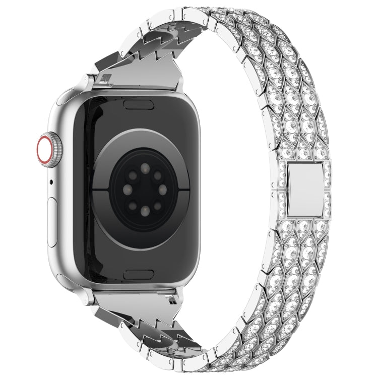 For Apple Watch Series 9 45mm Devil Eye Diamond Bracelet Metal Watch Band(Silver) - Watch Bands by PMC TechLife | Online Shopping South Africa | PMC TechLife