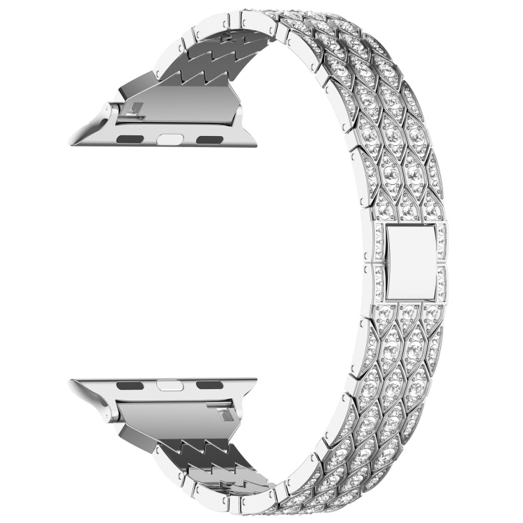 For Apple Watch Series 7 41mm Devil Eye Diamond Bracelet Metal Watch Band(Silver) - Watch Bands by PMC TechLife | Online Shopping South Africa | PMC TechLife