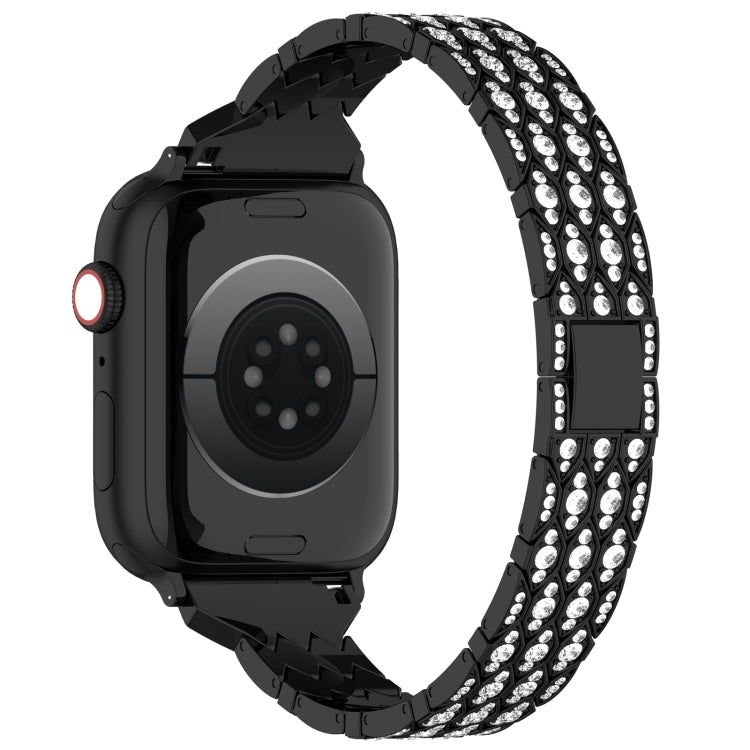 For Apple Watch SE 44mm Devil Eye Diamond Bracelet Metal Watch Band(Black) - Watch Bands by PMC TechLife | Online Shopping South Africa | PMC TechLife