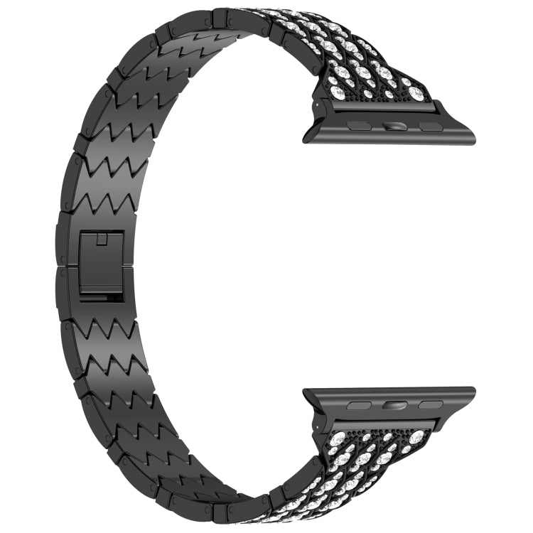 For Apple Watch Series 2 38mm Devil Eye Diamond Bracelet Metal Watch Band(Black) - Watch Bands by PMC TechLife | Online Shopping South Africa | PMC TechLife