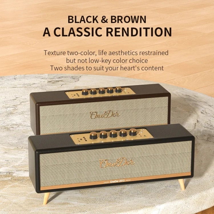 Oneder D8 Wireless Retro Dual Microphone Bluetooth Speaker(Brown) - free shipping - PMC Jewellery - Order now!