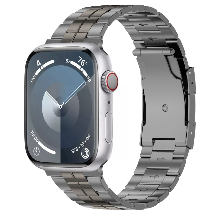 For Apple Watch Series 8 45mm Tortoise Buckle Titanium Steel Watch Band(Grey) - Watch Bands by PMC Jewellery | Online Shopping South Africa | PMC Jewellery