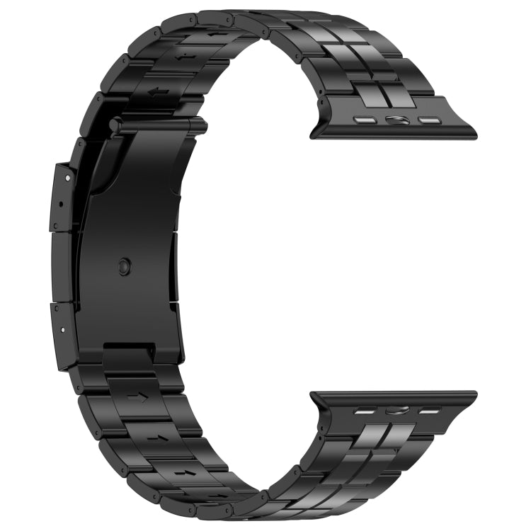 For Apple Watch SE 2022 40mm Tortoise Buckle Titanium Steel Watch Band(Black) - Watch Bands by PMC Jewellery | Online Shopping South Africa | PMC Jewellery