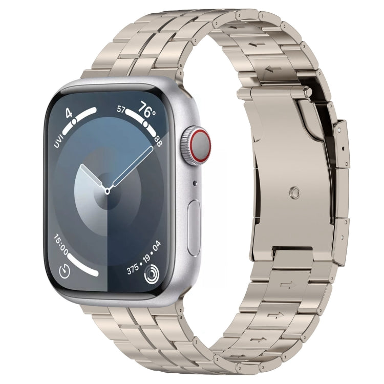 For Apple Watch 38mm Tortoise Buckle Titanium Steel Watch Band(Starlight) - Watch Bands by PMC TechLife | Online Shopping South Africa | PMC TechLife