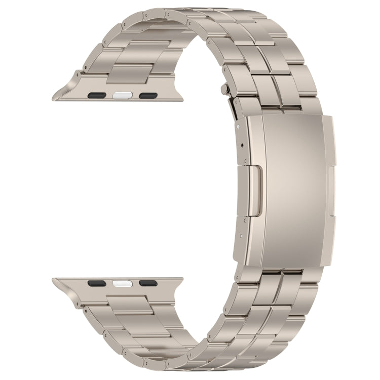 For Apple Watch 38mm Tortoise Buckle Titanium Steel Watch Band(Starlight) - Watch Bands by PMC TechLife | Online Shopping South Africa | PMC TechLife