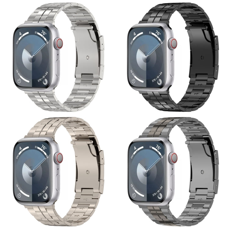 For Apple Watch Series 7 41mm Tortoise Buckle Titanium Steel Watch Band(Silver) - Watch Bands by PMC Jewellery | Online Shopping South Africa | PMC Jewellery