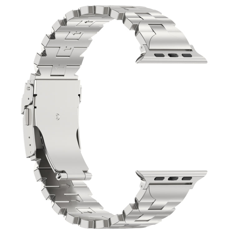 For Apple Watch Series 7 45mm Butterfly Type Titanium Steel Watch Band(Silver) - Watch Bands by PMC Jewellery | Online Shopping South Africa | PMC Jewellery