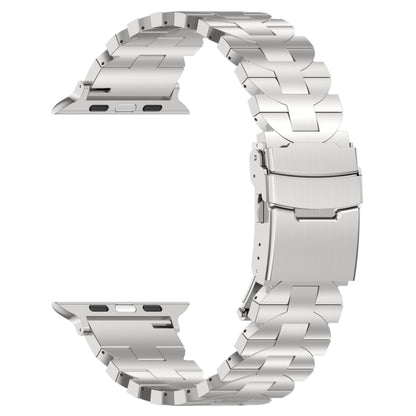 For Apple Watch Series 7 45mm Butterfly Type Titanium Steel Watch Band(Silver) - Watch Bands by PMC Jewellery | Online Shopping South Africa | PMC Jewellery