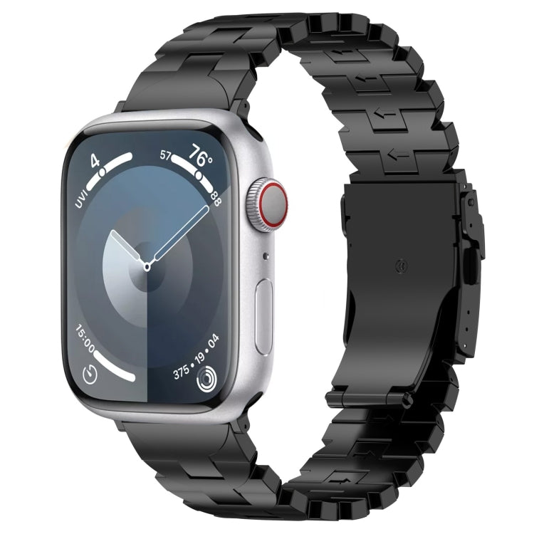 For Apple Watch SE 44mm Butterfly Type Titanium Steel Watch Band(Black) - Watch Bands by PMC TechLife | Online Shopping South Africa | PMC TechLife