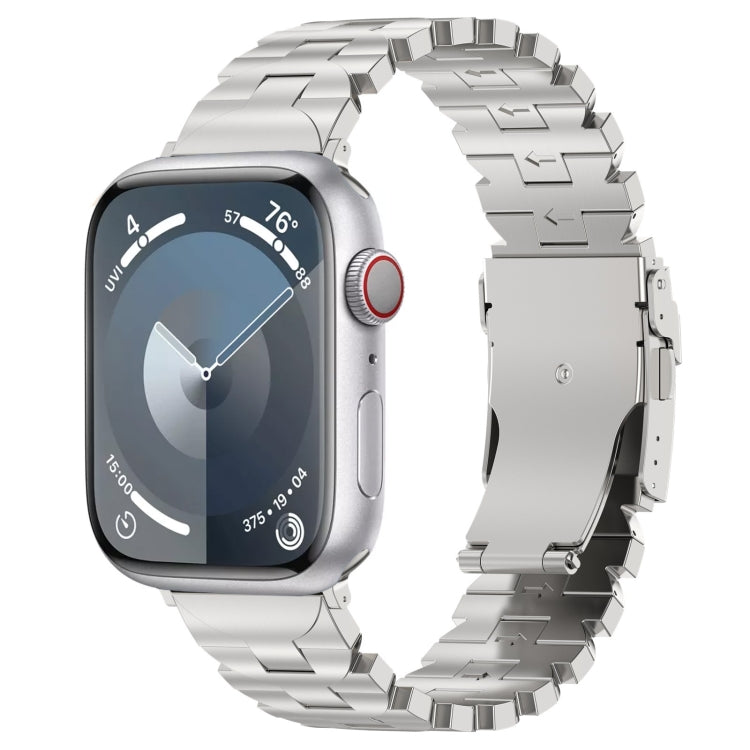 For Apple Watch Series 5 44mm Butterfly Type Titanium Steel Watch Band(Silver) - Watch Bands by PMC Jewellery | Online Shopping South Africa | PMC Jewellery