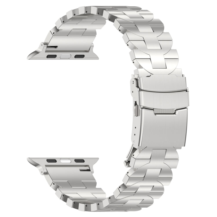 For Apple Watch Series 4 44mm Butterfly Type Titanium Steel Watch Band(Silver) - Watch Bands by PMC Jewellery | Online Shopping South Africa | PMC Jewellery