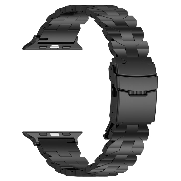 For Apple Watch Series 2 38mm Butterfly Type Titanium Steel Watch Band(Black) - Watch Bands by PMC TechLife | Online Shopping South Africa | PMC TechLife