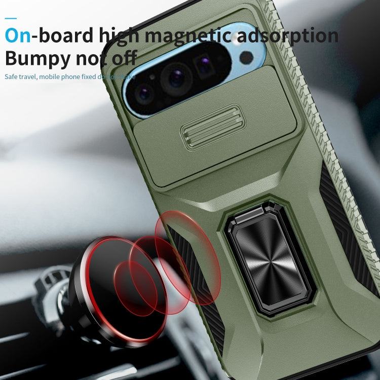 For Google Pixel 9 / Pixel 9 Pro Sliding Camshield Holder Phone Case(Alpine Green) - Google Cases by PMC TechLife | Online Shopping South Africa | PMC TechLife | Buy Now Pay Later Mobicred