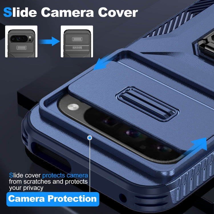 For Google Pixel 9 Pro XL Sliding Camshield Holder Phone Case(Blue) - Google Cases by PMC TechLife | Online Shopping South Africa | PMC TechLife | Buy Now Pay Later Mobicred