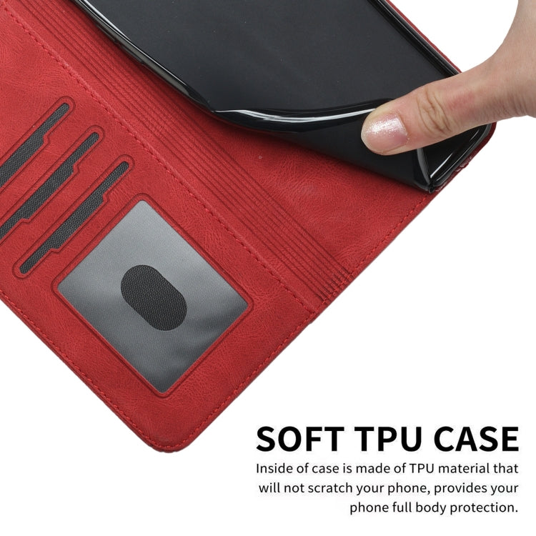 For Google Pixel 9 Pro Cubic Skin Feel Flip Leather Phone Case(Red) - Google Cases by PMC TechLife | Online Shopping South Africa | PMC TechLife | Buy Now Pay Later Mobicred