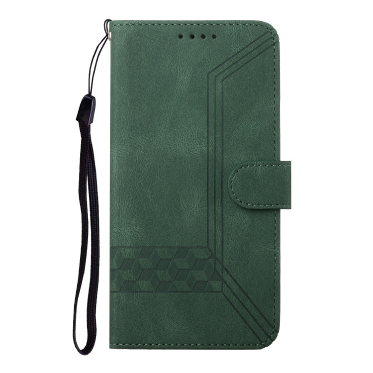 For Google Pixel 9 Pro Cubic Skin Feel Flip Leather Phone Case(Green) - Google Cases by PMC TechLife | Online Shopping South Africa | PMC TechLife | Buy Now Pay Later Mobicred
