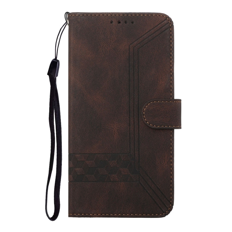 For Google Pixel 9 Cubic Skin Feel Flip Leather Phone Case(Brown) - Google Cases by PMC Jewellery | Online Shopping South Africa | PMC Jewellery | Buy Now Pay Later Mobicred