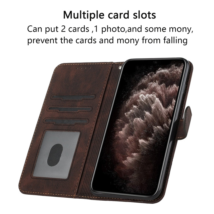 For Google Pixel 9 Cubic Skin Feel Flip Leather Phone Case(Brown) - Google Cases by PMC TechLife | Online Shopping South Africa | PMC TechLife | Buy Now Pay Later Mobicred