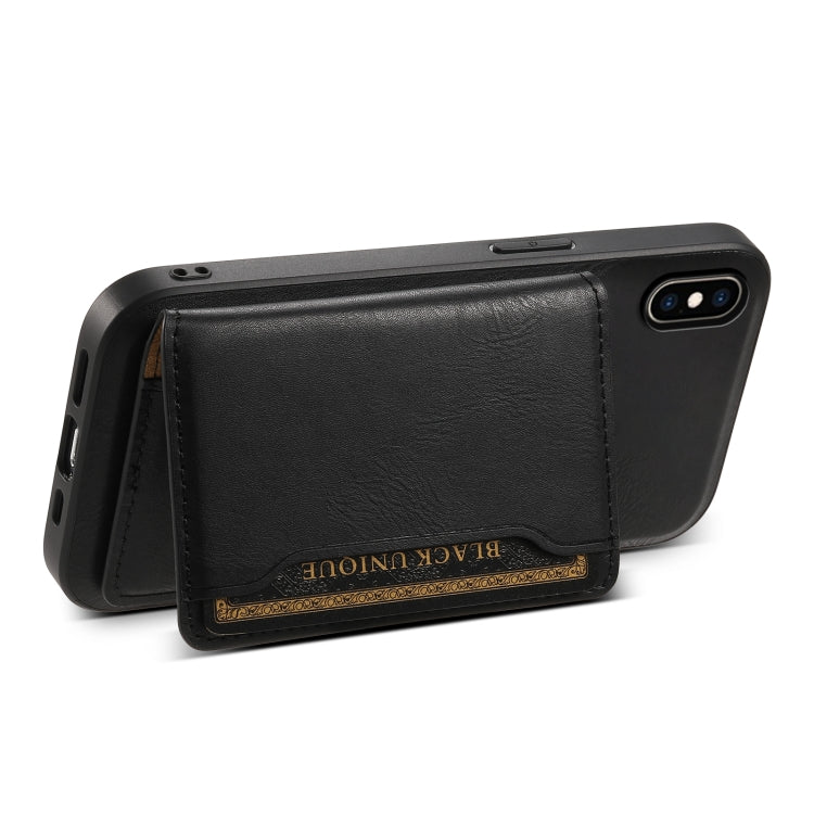 For iPhone XS Max Denior Cowhide Texture Leather MagSafe Detachable Wallet Phone Case(Black) - More iPhone Cases by Denior | Online Shopping South Africa | PMC Jewellery | Buy Now Pay Later Mobicred