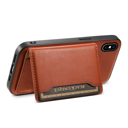 For iPhone XS Max Denior Cowhide Texture Leather MagSafe Detachable Wallet Phone Case(Brown) - More iPhone Cases by Denior | Online Shopping South Africa | PMC Jewellery | Buy Now Pay Later Mobicred