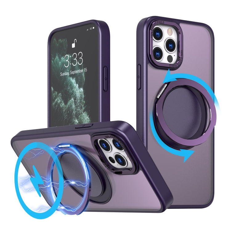 For iPhone 11 Pro 360-degree Rotating MagSafe Magnetic Holder Phone Case(Purple) - iPhone 11 Pro Cases by PMC Jewellery | Online Shopping South Africa | PMC Jewellery