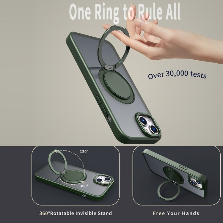 For iPhone 15 360-degree Rotating MagSafe Magnetic Holder Phone Case(Green) - iPhone 15 Cases by PMC TechLife | Online Shopping South Africa | PMC TechLife | Buy Now Pay Later Mobicred
