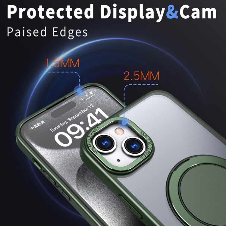 For iPhone 15 360-degree Rotating MagSafe Magnetic Holder Phone Case(Green) - iPhone 15 Cases by PMC TechLife | Online Shopping South Africa | PMC TechLife | Buy Now Pay Later Mobicred
