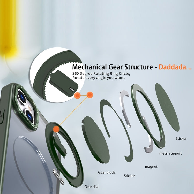 For iPhone 15 360-degree Rotating MagSafe Magnetic Holder Phone Case(Green) - iPhone 15 Cases by PMC TechLife | Online Shopping South Africa | PMC TechLife | Buy Now Pay Later Mobicred