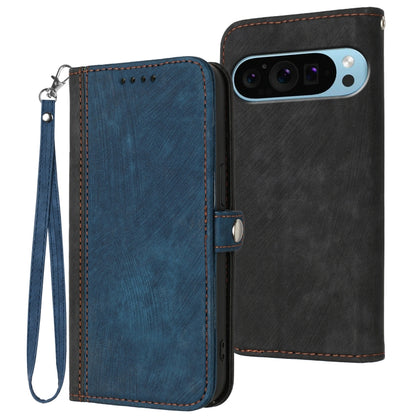 For Google Pixel 9 Pro Side Buckle Double Fold Hand Strap Leather Phone Case(Royal Blue) - Google Cases by PMC Jewellery | Online Shopping South Africa | PMC Jewellery | Buy Now Pay Later Mobicred