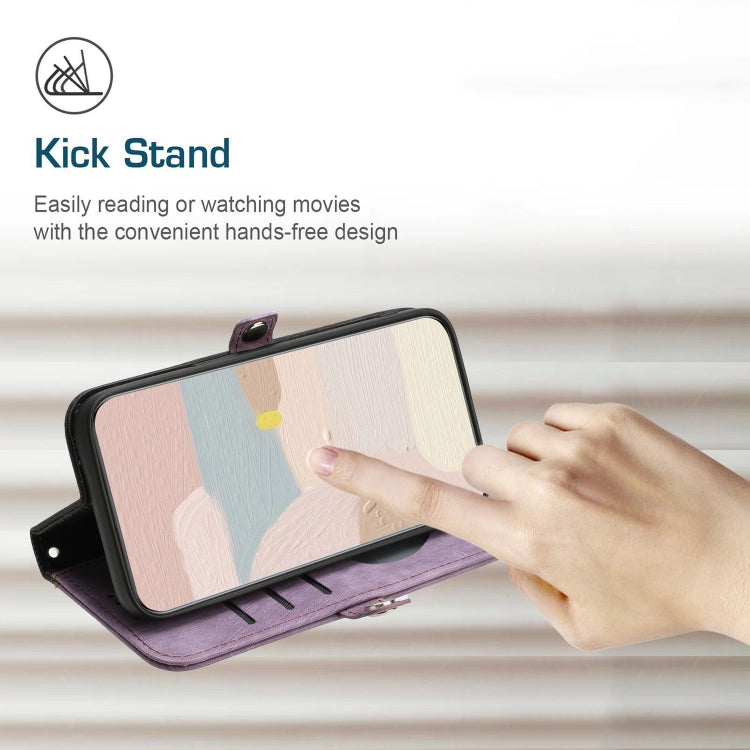 For Google Pixel 9 Pro Side Buckle Double Fold Hand Strap Leather Phone Case(Purple) - Google Cases by PMC TechLife | Online Shopping South Africa | PMC TechLife | Buy Now Pay Later Mobicred