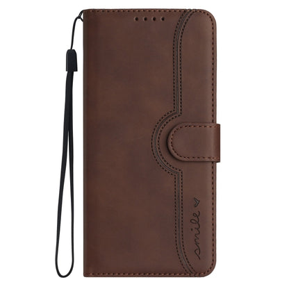 For Google Pixel 9 Pro Heart Pattern Skin Feel Leather Phone Case(Brown) - Google Cases by PMC Jewellery | Online Shopping South Africa | PMC Jewellery | Buy Now Pay Later Mobicred