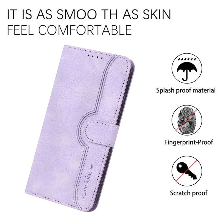 For Google Pixel 9 Heart Pattern Skin Feel Leather Phone Case(Purple) - Google Cases by PMC TechLife | Online Shopping South Africa | PMC TechLife | Buy Now Pay Later Mobicred
