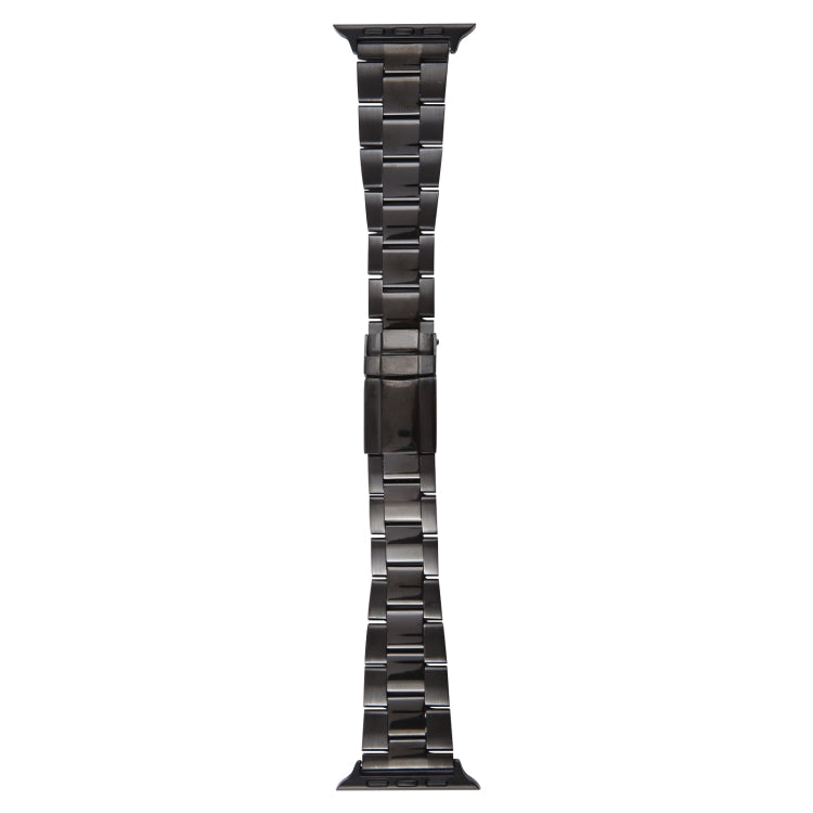 For Apple Watch SE 44mm Three-Bead Stainless Steel Watch Band(Black) - free shipping - PMC TechLife - Order now!