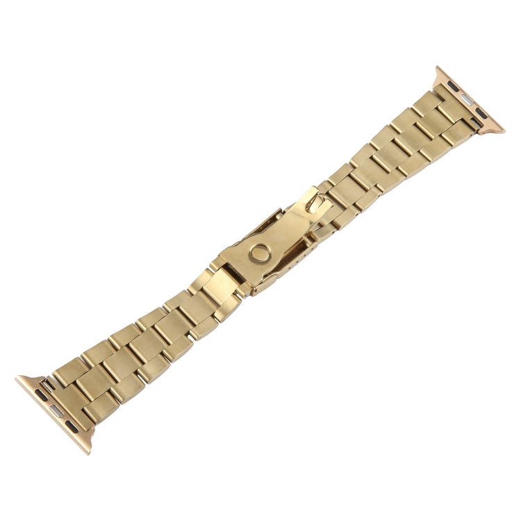 For Apple Watch 42mm Three-Bead Stainless Steel Watch Band(Gold) - free shipping - PMC TechLife - Order now!
