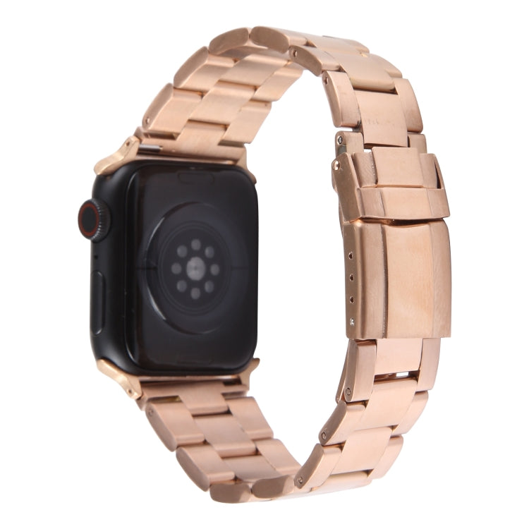For Apple Watch 42mm Three-Bead Stainless Steel Watch Band(Rose Gold) - free shipping - PMC TechLife - Order now!