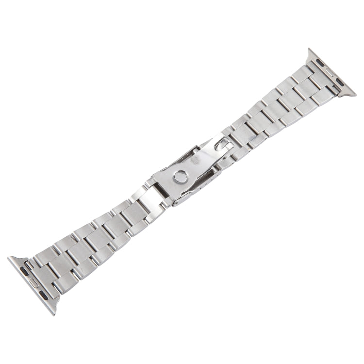 For Apple Watch 38mm Three-Bead Stainless Steel Watch Band(Silver Gold) - free shipping - PMC TechLife - Order now!