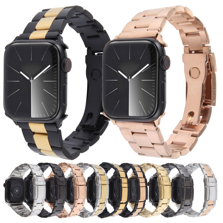 For Apple Watch SE 40mm Three-Bead Stainless Steel Watch Band(Silver) - free shipping - PMC TechLife - Order now!
