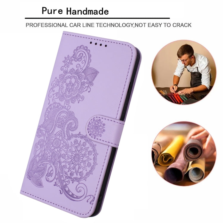 For Huawei Pura 70 Pro/70 Pro+ Datura Flower Embossed Flip Leather Phone Case(Purple) - Huawei Cases by PMC Jewellery | Online Shopping South Africa | PMC Jewellery | Buy Now Pay Later Mobicred