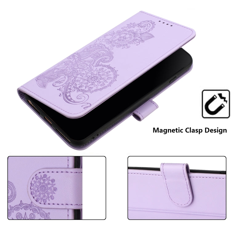 For Huawei Pura 70 Datura Flower Embossed Flip Leather Phone Case(Purple) - Huawei Cases by PMC Jewellery | Online Shopping South Africa | PMC Jewellery | Buy Now Pay Later Mobicred