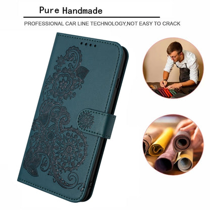 For Huawei Pura 70 Datura Flower Embossed Flip Leather Phone Case(Dark Green) - Huawei Cases by PMC Jewellery | Online Shopping South Africa | PMC Jewellery | Buy Now Pay Later Mobicred