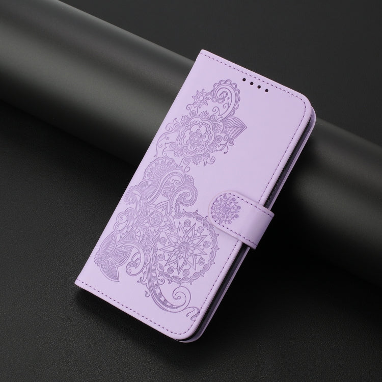 For Google Pixel 9 Pro Datura Flower Embossed Flip Leather Phone Case(Purple) - Google Cases by PMC TechLife | Online Shopping South Africa | PMC TechLife | Buy Now Pay Later Mobicred