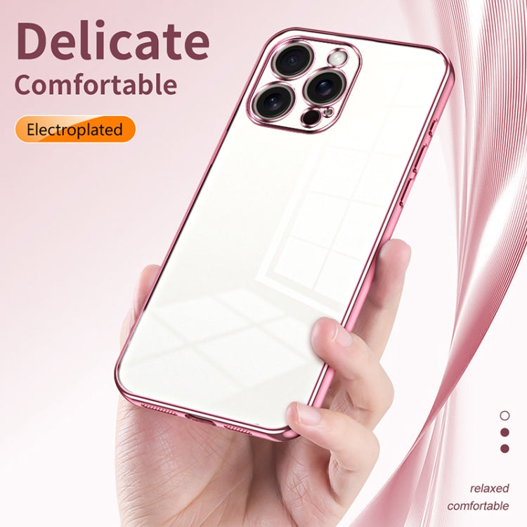 For iPhone 16 Pro Max Transparent Plating Fine Hole Phone Case(Purple) - iPhone 16 Pro Max Cases by PMC Jewellery | Online Shopping South Africa | PMC Jewellery | Buy Now Pay Later Mobicred