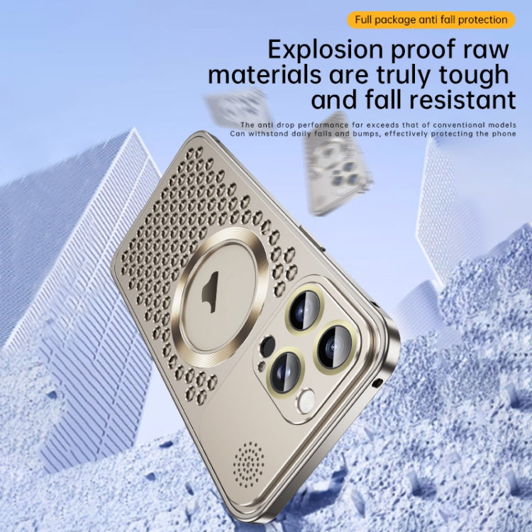 For iPhone 13 Pro Spring Buckle MagSafe Magnetic Metal Aromatherapy Phone Case(Black) - iPhone 13 Pro Cases by PMC TechLife | Online Shopping South Africa | PMC TechLife