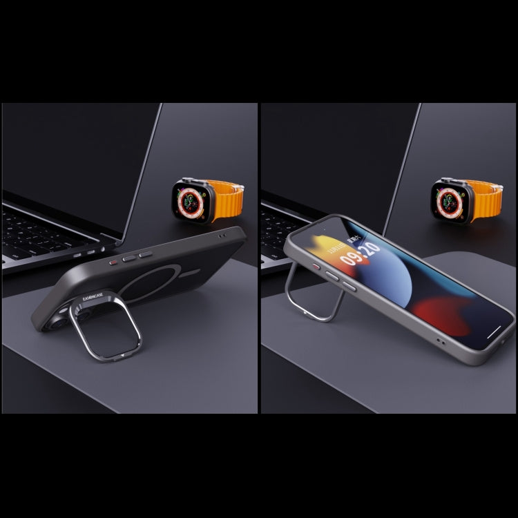 For iPhone 13 Pro Invisible Lens Holder PC + TPU Frosted MagSafe Phone Case(Black) - iPhone 13 Pro Cases by PMC TechLife | Online Shopping South Africa | PMC TechLife