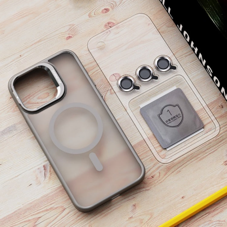 For iPhone 14 Plus Invisible Lens Holder PC + TPU Frosted MagSafe Phone Case(Orange) - iPhone 14 Plus Cases by PMC TechLife | Online Shopping South Africa | PMC TechLife | Buy Now Pay Later Mobicred
