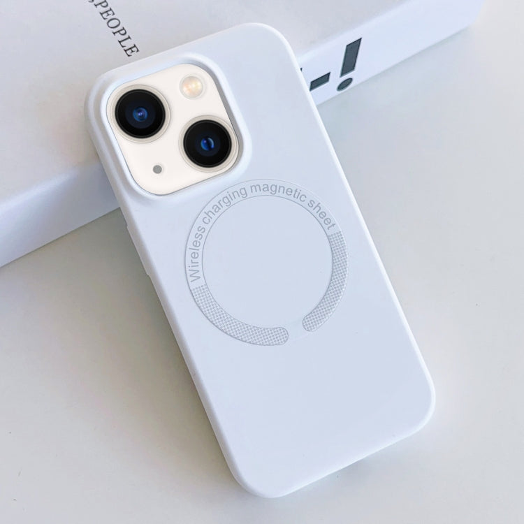 For iPhone 14 Plus MagSafe Magnetic Liquid Silicone Phone Case(White) - iPhone 14 Plus Cases by PMC TechLife | Online Shopping South Africa | PMC TechLife