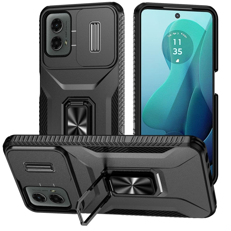 For Motorola Moto G 5G 2024 Sliding Camshield Holder Phone Case(Black) - Motorola Cases by PMC Jewellery | Online Shopping South Africa | PMC Jewellery | Buy Now Pay Later Mobicred