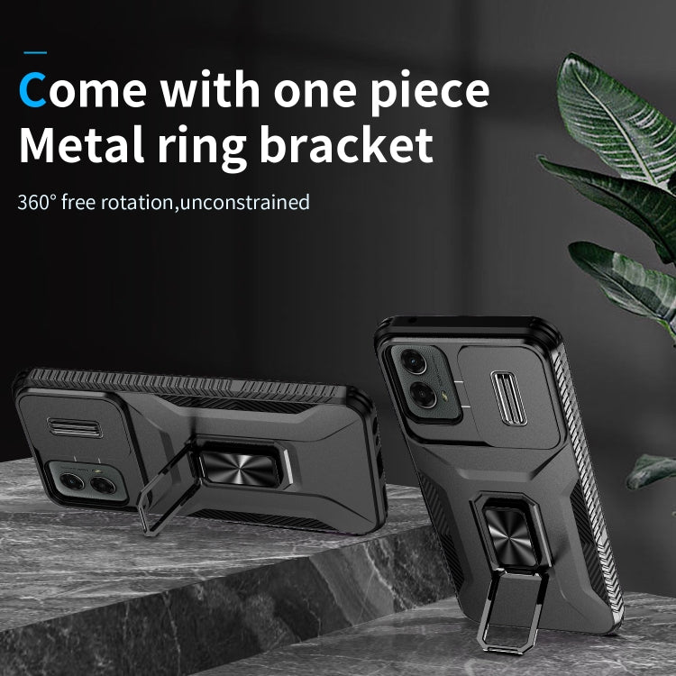For Motorola Moto G 5G 2024 Sliding Camshield Holder Phone Case(Black) - Motorola Cases by PMC Jewellery | Online Shopping South Africa | PMC Jewellery | Buy Now Pay Later Mobicred