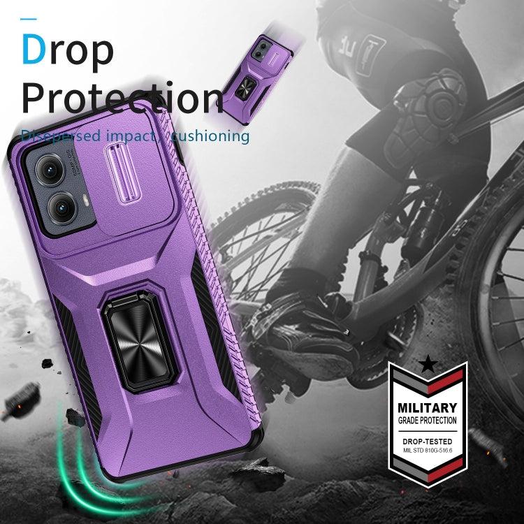 For Motorola Edge 5G 2024 Sliding Camshield Holder Phone Case(Purple) - Motorola Cases by PMC Jewellery | Online Shopping South Africa | PMC Jewellery | Buy Now Pay Later Mobicred