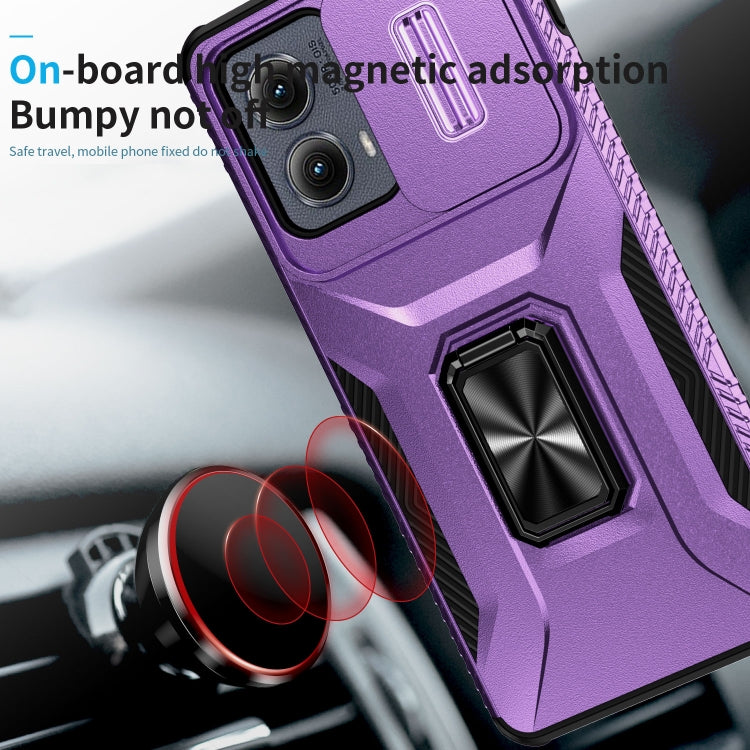For Motorola Edge 5G 2024 Sliding Camshield Holder Phone Case(Purple) - Motorola Cases by PMC Jewellery | Online Shopping South Africa | PMC Jewellery | Buy Now Pay Later Mobicred